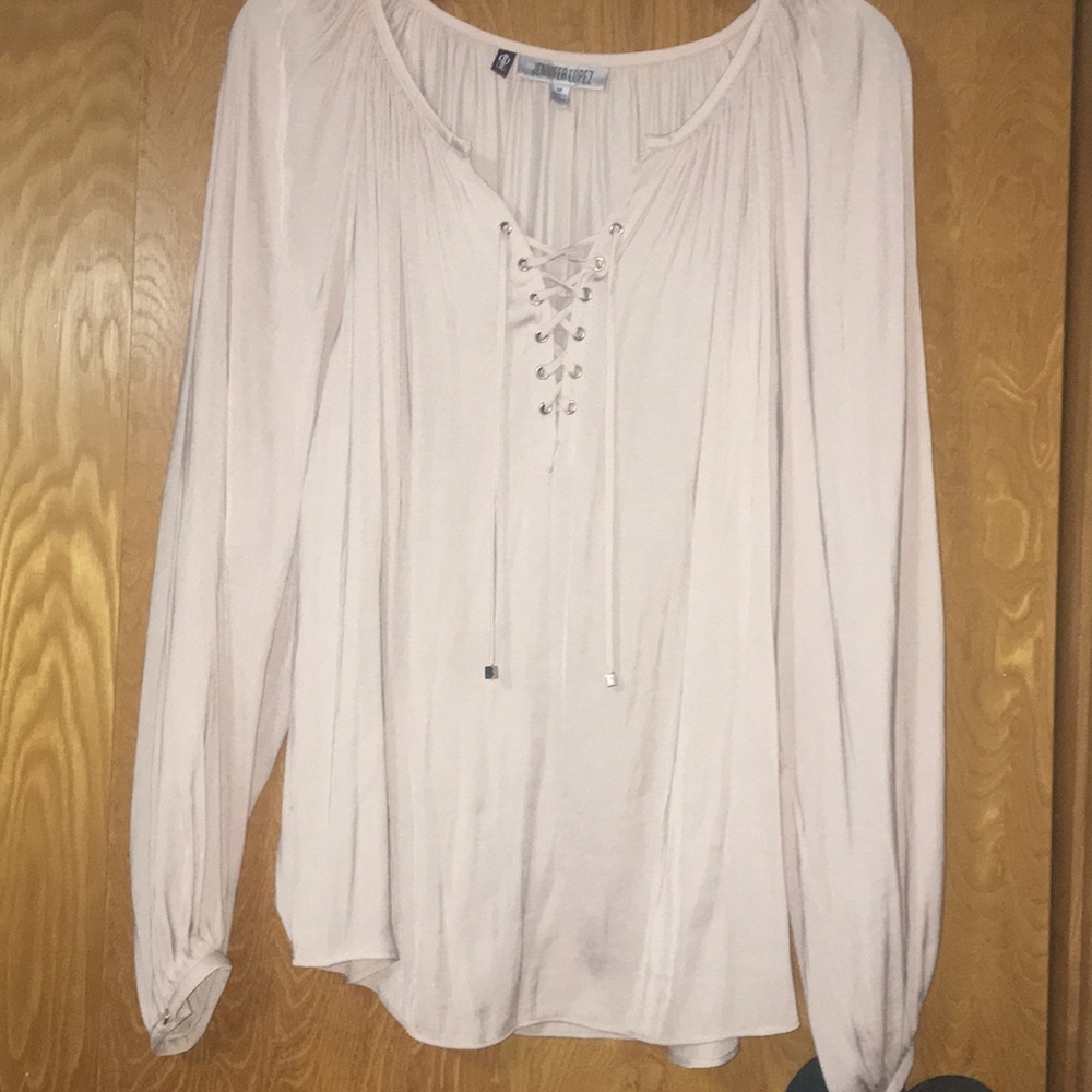 Lace Up Peasant Top
